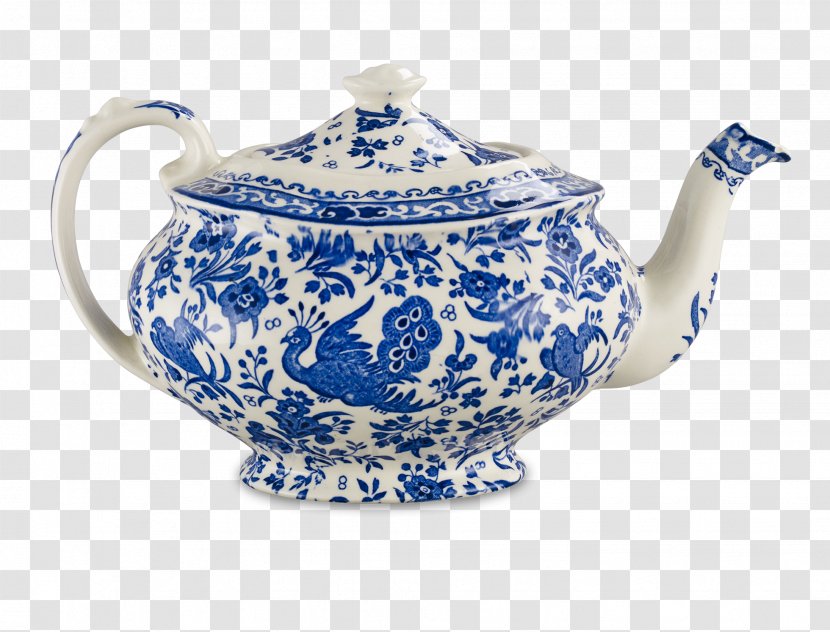 Teapot Tableware Burleigh Pottery - Serveware - Blue Peacock Transparent PNG