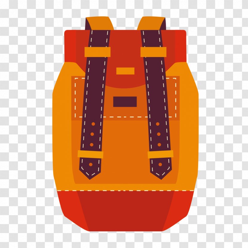 Backpack Euclidean Vector - Orange Transparent PNG