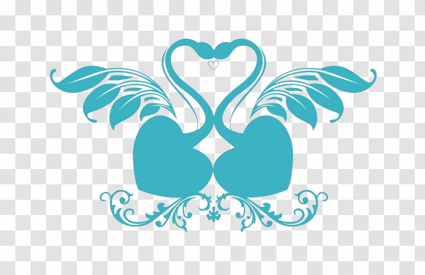 Logo Wedding Love - Cartoon - Beautiful Swan Transparent PNG