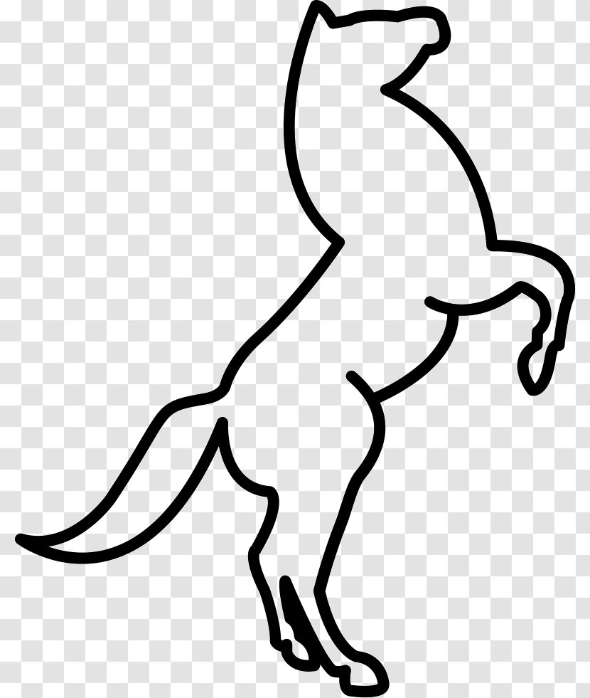 Standing Horse Drawing Rearing Stallion - Fauna Transparent PNG