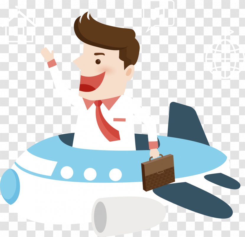 Gwangju Stock Photography Cartoon Illustration - Human Behavior - Business Man Airplane Transparent PNG