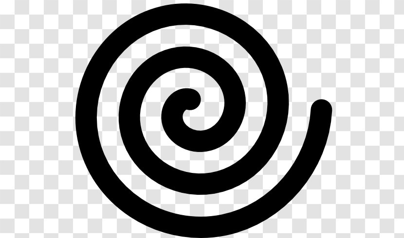 Spiral Symbol Circle Clip Art - Black And White Transparent PNG