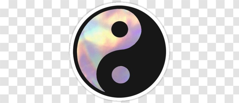 Sticker Yin And Yang Symbol Holography Transparent PNG