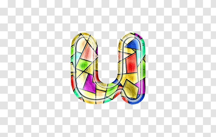 Stained Glass U - Letter Transparent PNG