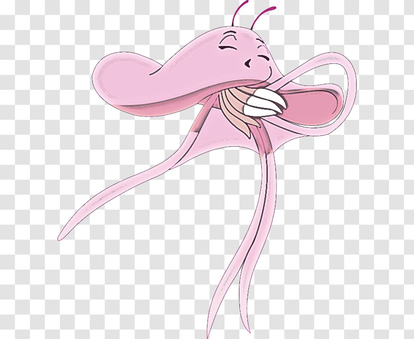 Cartoon Pink Ear Heart Tail Transparent PNG