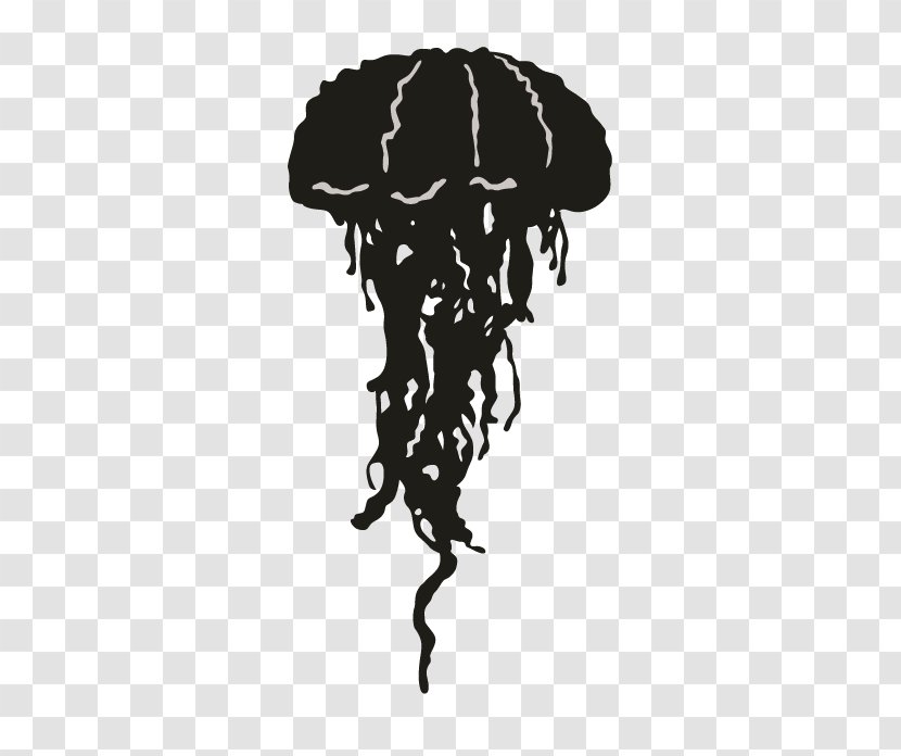 Jellyfish Silhouette Animal Clip Art - Monochrome Transparent PNG