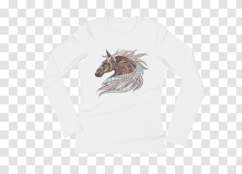 Horse Mandala - Long Sleeved T Shirt Transparent PNG