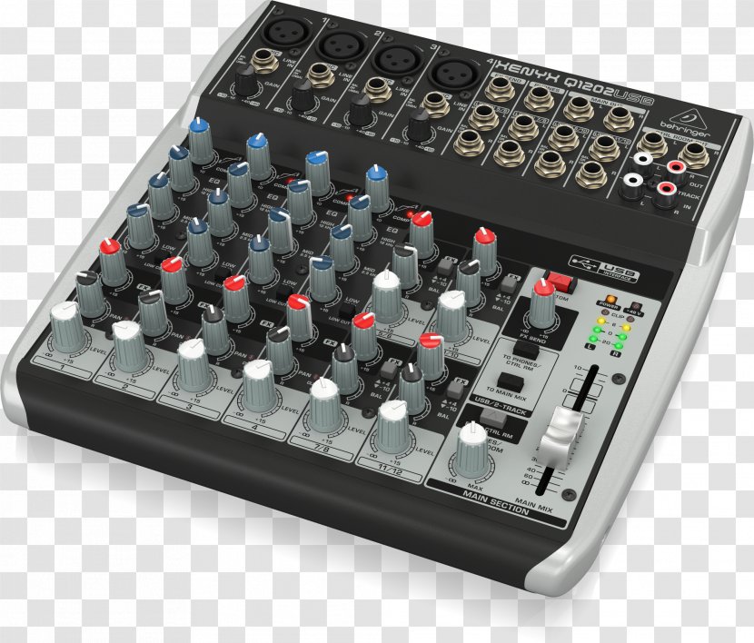 Microphone Audio Mixers Behringer Xenyx QX1202USB Q1202USB - Cartoon Transparent PNG