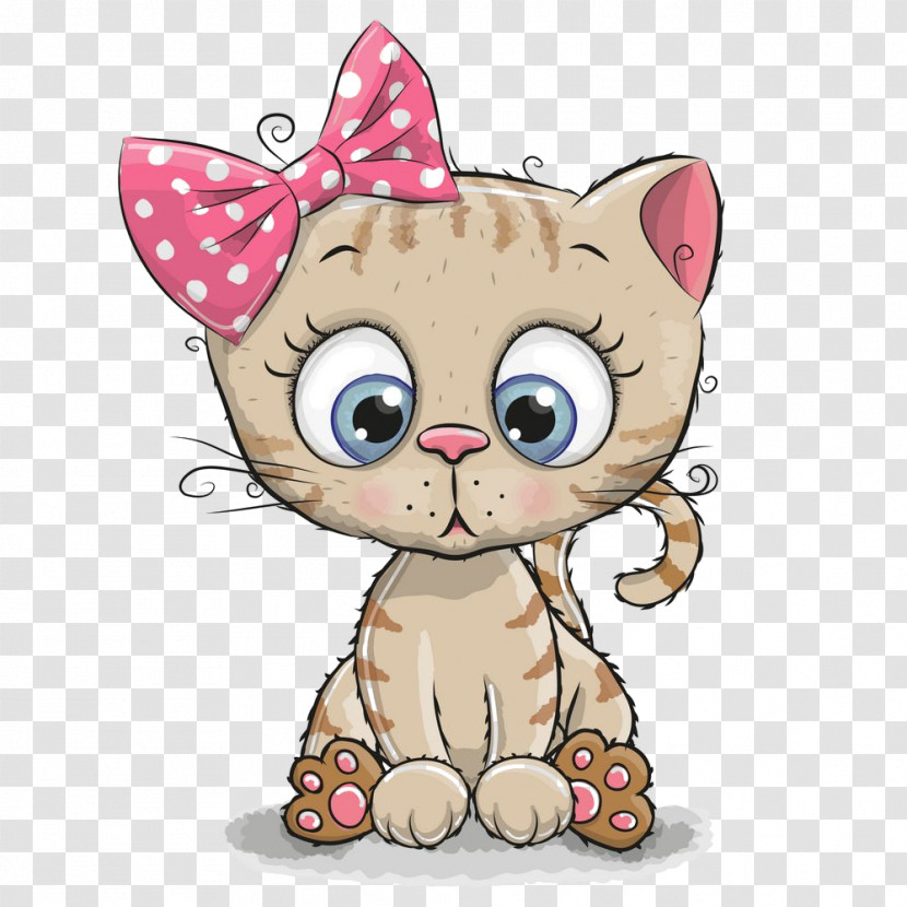 Cat Cartoon Pink Kitten Small To Medium-sized Cats Transparent PNG
