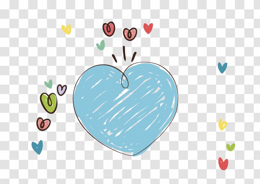 Heart Drawing Illustration - Flower - Cartoon Blue Transparent PNG