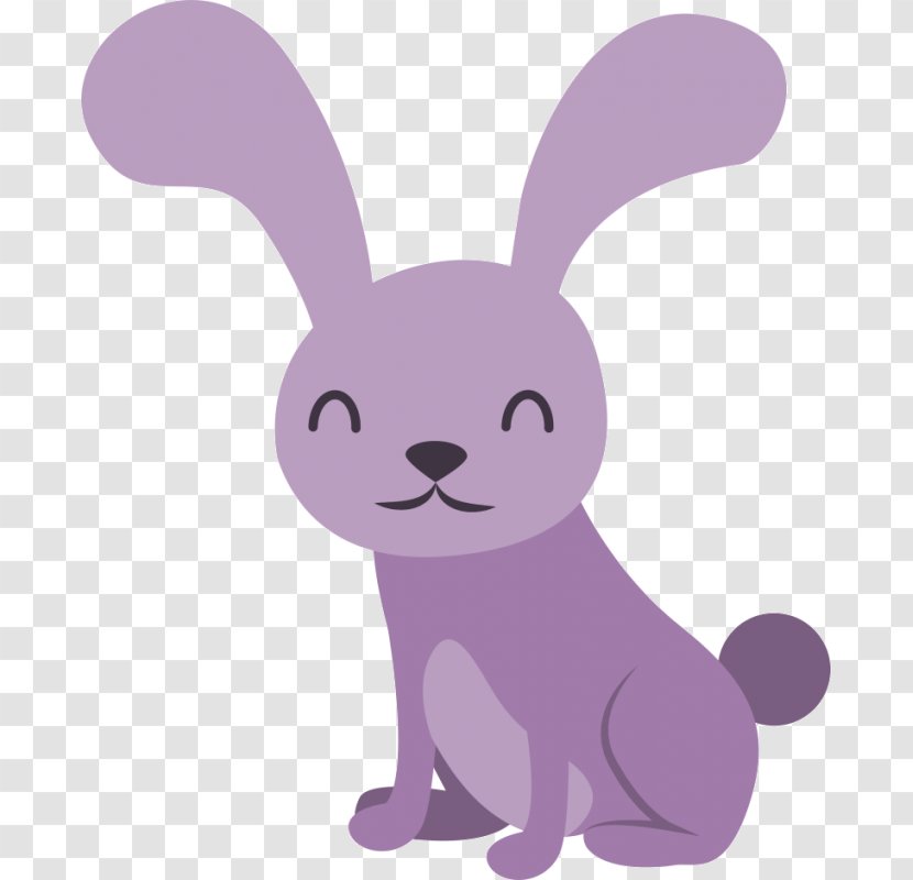 Domestic Rabbit Hare Easter Bunny Whiskers Dog - Purple Transparent PNG