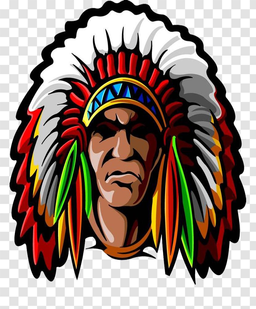 Tribal Chief Native Americans In The United States War Bonnet Illustration - Cartoon - Man Transparent PNG