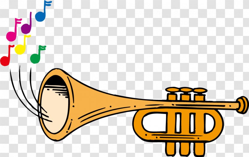 Trumpet Cartoon Musical Instrument Animation Drawing - Silhouette - Vector Transparent PNG