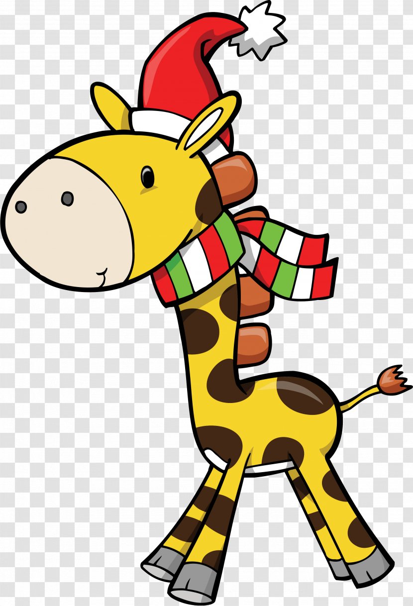 Giraffe Santa Claus Christmas Ornament Decoration Transparent PNG