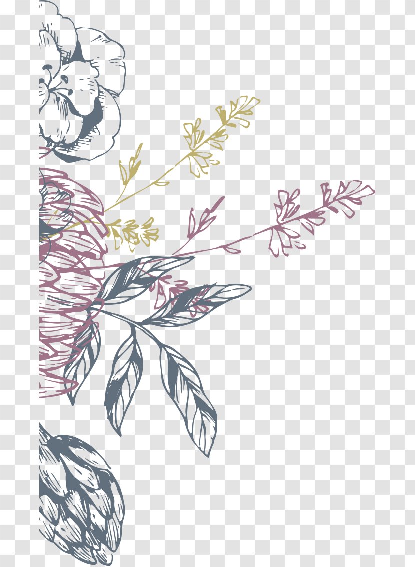 Floral Design Picking Posies Illustration Pattern - Tree Transparent PNG