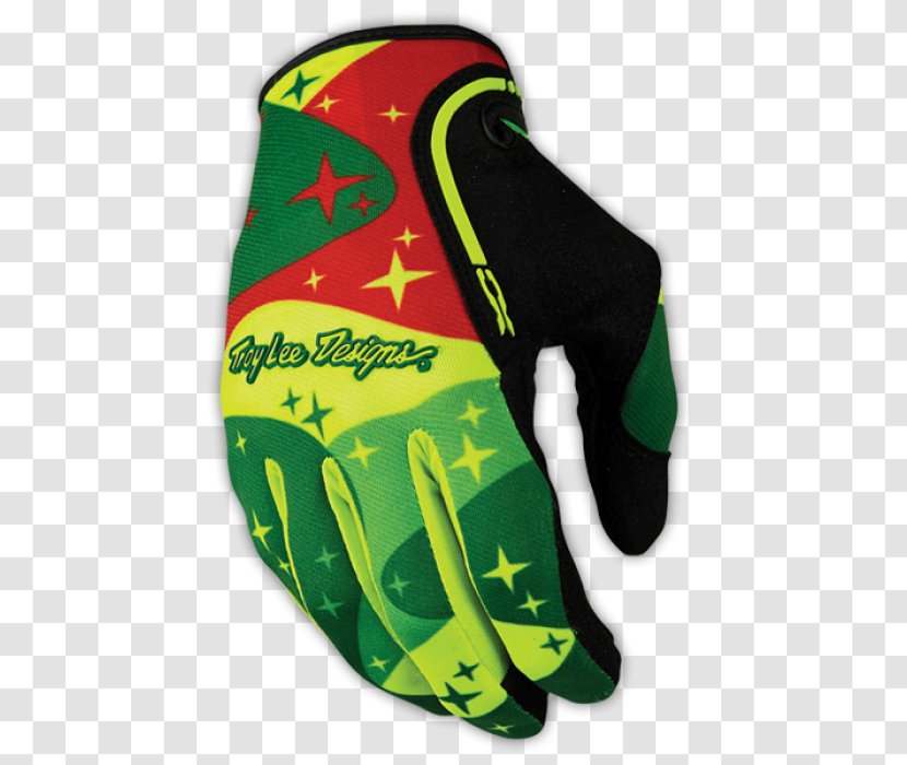 Troy Lee Designs Glove Motocross Green Yellow - Blue Transparent PNG