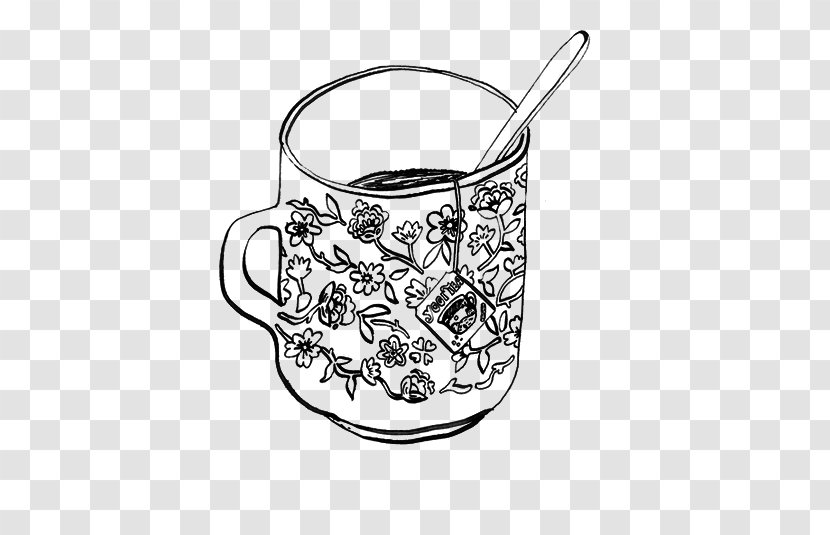 Pick-up Line Humour Pun Quotation - Black And White - Tea Cup Drawing Transparent PNG