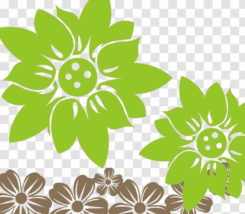 Green Euclidean Vector Flower Download Computer File - Floral Design - Flowers Transparent PNG