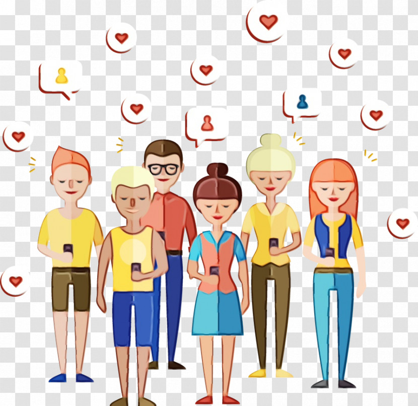 People Cartoon Social Group Sharing Child Transparent PNG