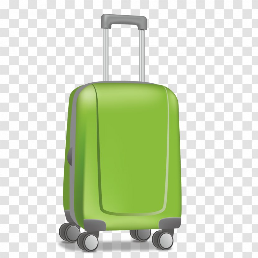 Hand Luggage Suitcase Baggage Travel - Green - Vector Transparent PNG