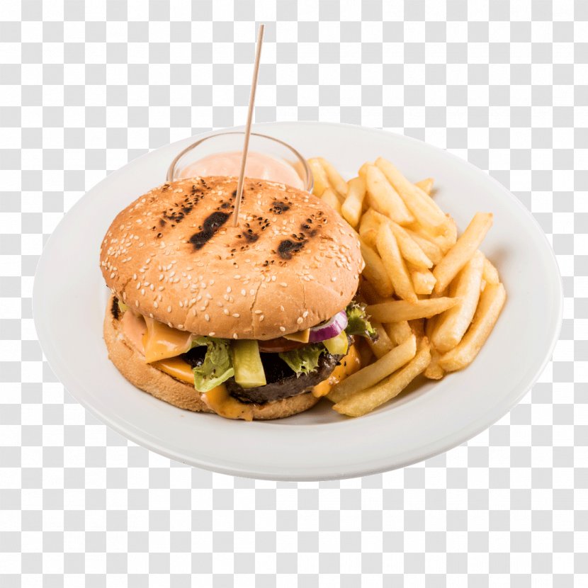 French Fries Cheeseburger Hamburger Buffalo Burger Veggie - Junk Food - Meat Transparent PNG