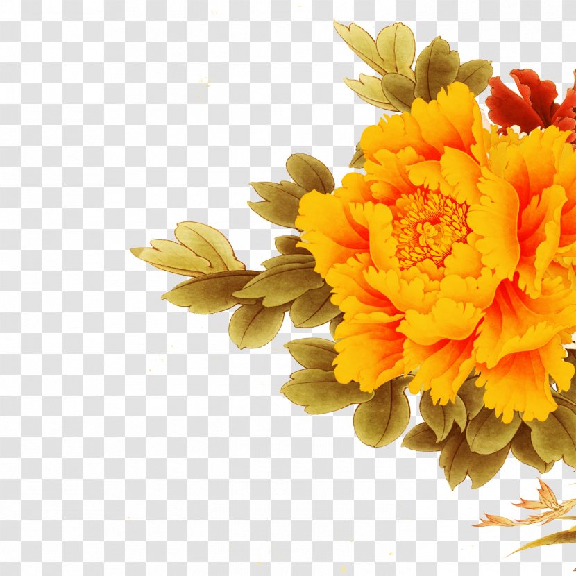 Floral Design Moutan Peony - Flower Transparent PNG