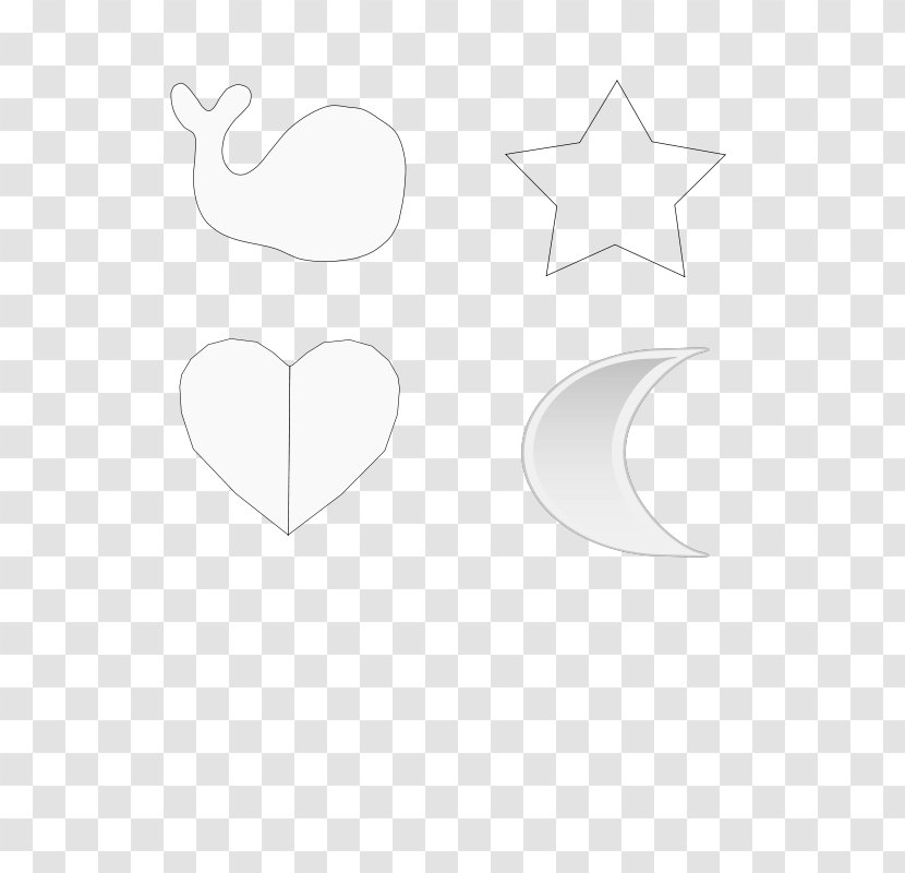 White Black Angle Clip Art - Silhouette Heart Transparent PNG