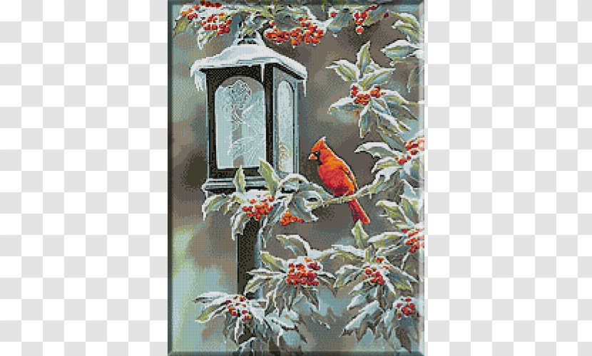 Bird Painting Northern Cardinal Canvas Art - Supply Transparent PNG