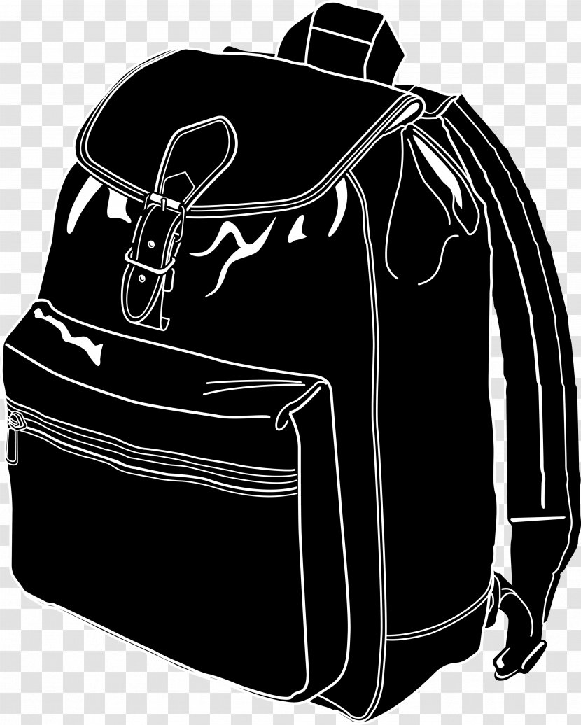 Backpack Handbag Vecteur - Black And White Transparent PNG