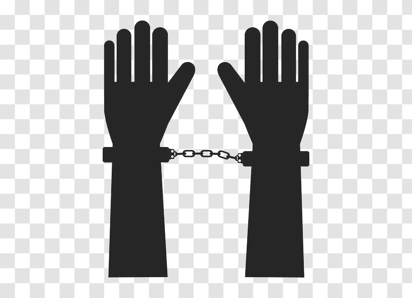 Handcuffs Glove Illustration - Product Design - Black In Silhouette Transparent PNG