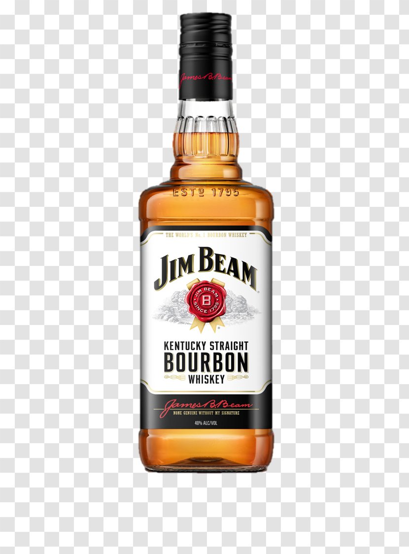 Bourbon Whiskey Distilled Beverage Jim Beam White Label - Beer Bottle - American Stillhouse Transparent PNG