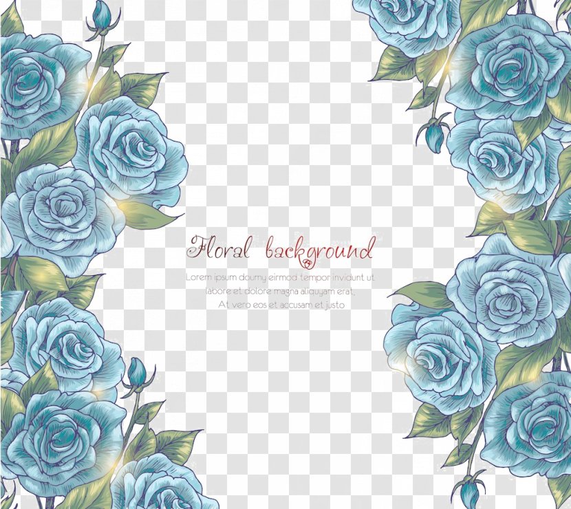 Flower Blue Rose Illustration - Arranging - Textured Elements Transparent PNG