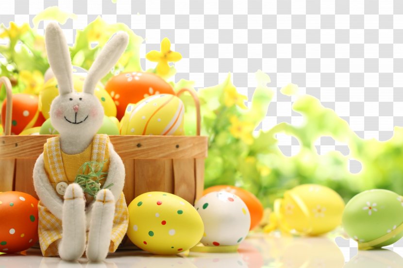 Easter Bunny Egg Rabbit Basket - Exquisite Ad Elements Transparent PNG