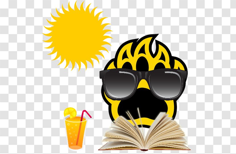 Clip Art Book Review Image - Sunglasses - Summer Reading Goals Transparent PNG