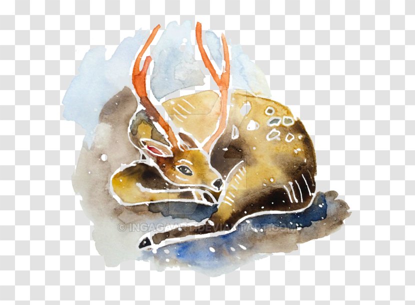 9 December Christmas Deer - Watercolor Transparent PNG