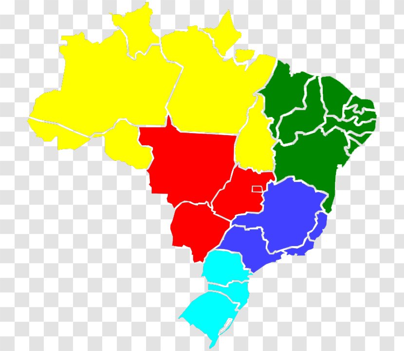 Regions Of Brazil 2014 FIFA World Cup Map Southeast Region, South - Yellow Transparent PNG