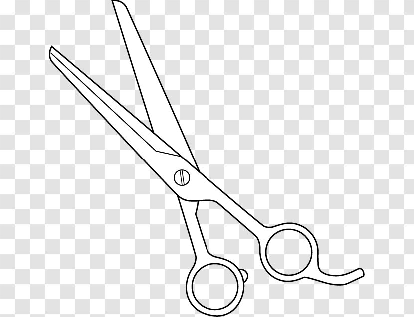 Scissors Black And White Hair-cutting Shears Clip Art - Hand Transparent PNG