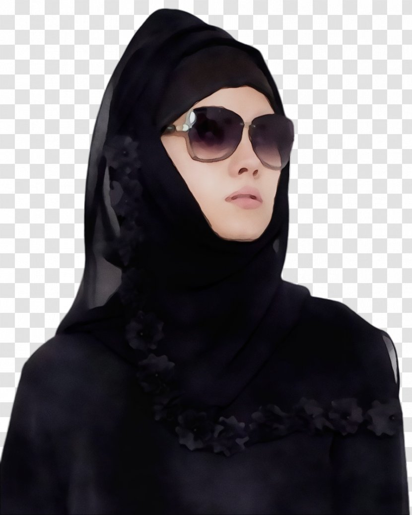 Hijab Lace Designer Black - Fur - Scarf Transparent PNG
