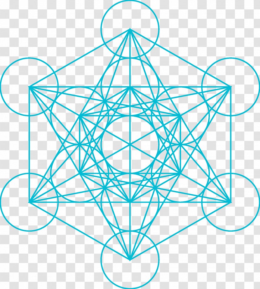 Metatron Overlapping Circles Grid Sacred Geometry Cube Zazzle - Merkabah Mysticism Transparent PNG
