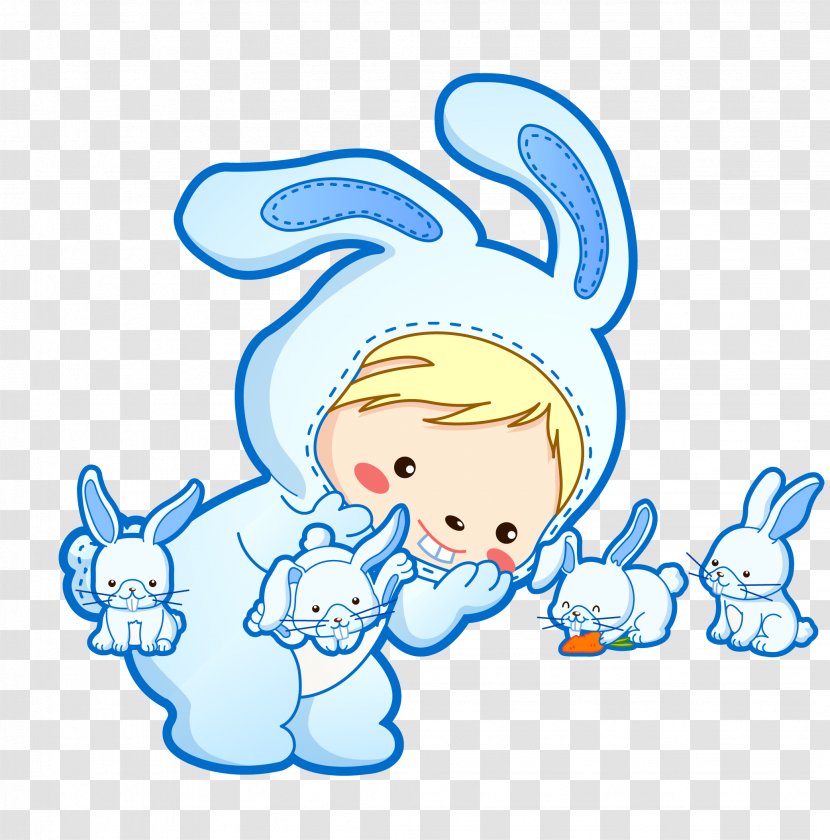 Angora Rabbit Dutch Easter Bunny - Heart - Cartoon Vector Transparent PNG