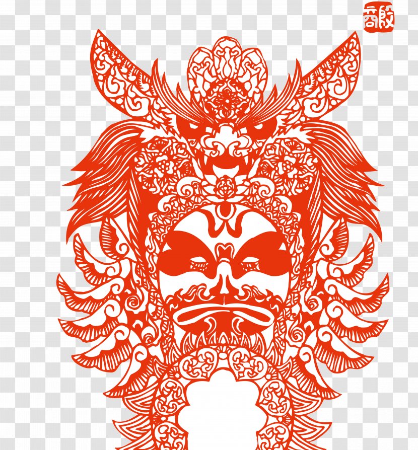 China Chinese Paper Cutting Papercutting Peking Opera - Decal - Facebook Transparent PNG