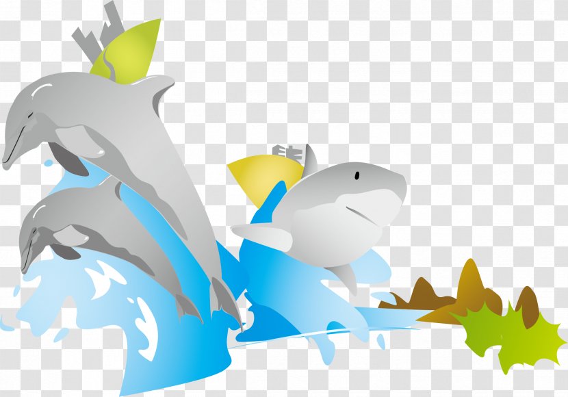 Illustration - Sky - Little Fresh Gray Dolphin Transparent PNG