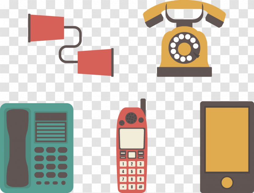 Telephone Call Mobile Phones Walkie-talkie - Vector Communication Tools Transparent PNG