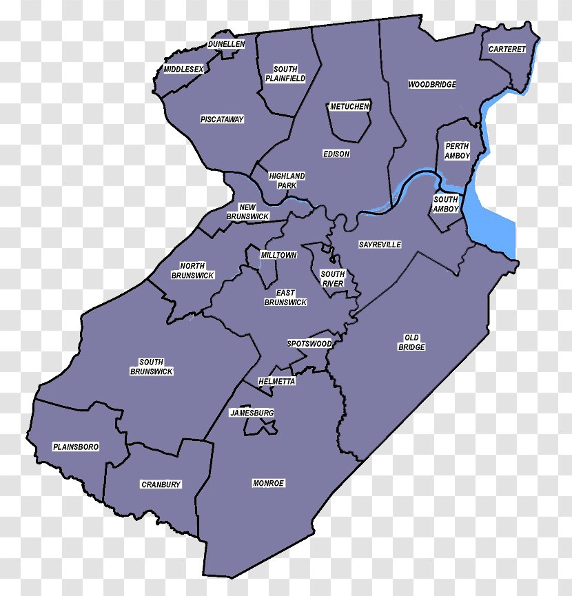 South Plainfield Hudson County, New Jersey Middlesex County Democratic Organization Hunterdon - Map Transparent PNG