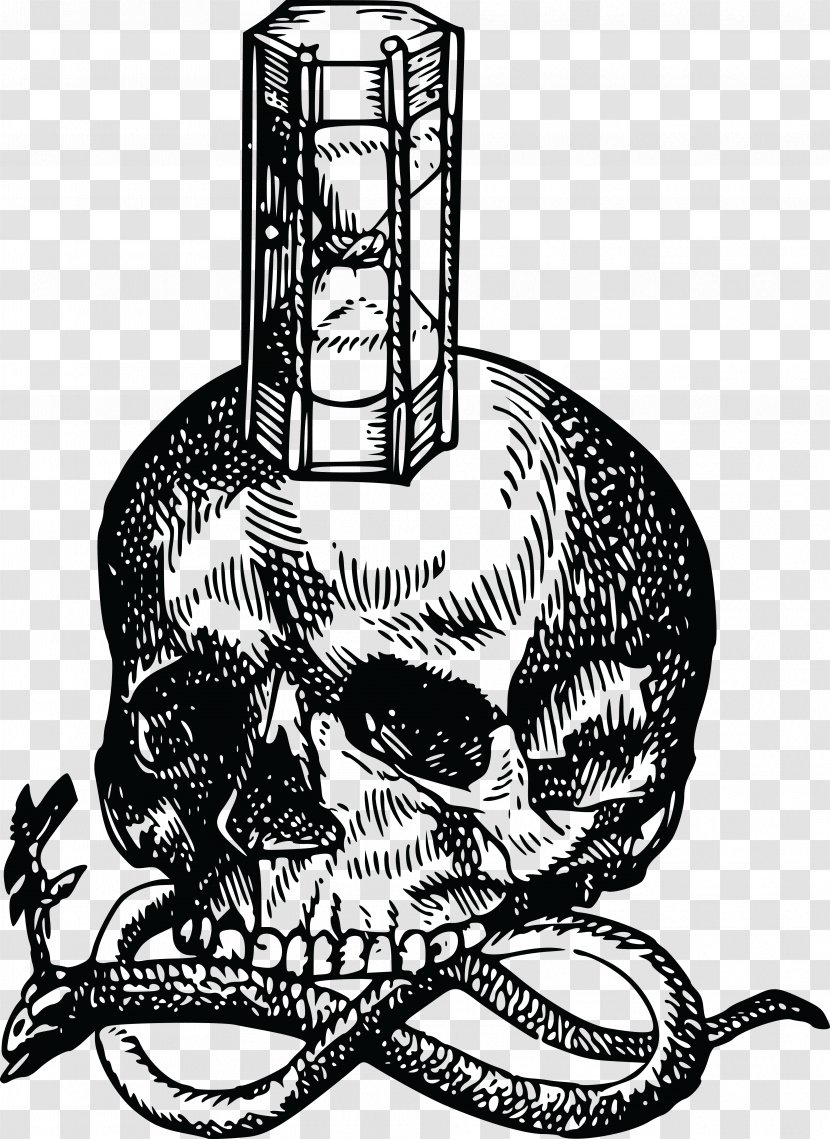 Hourglass Death Human Skull Symbolism - Bone Transparent PNG