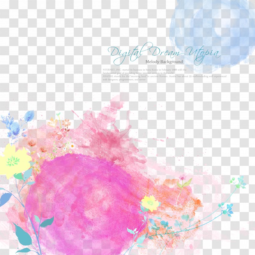 Watercolor Painting Ink Wash Illustration - Floral Pattern Transparent PNG