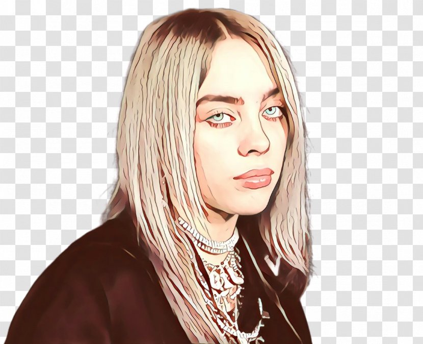 Billie Eilish Background - Hair Coloring - Smile Curtained Transparent PNG