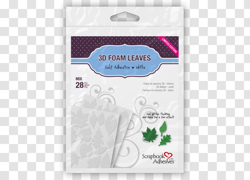 Adhesive Tape Paper Scrapbooking Embellishment - 3d Leaf Transparent PNG