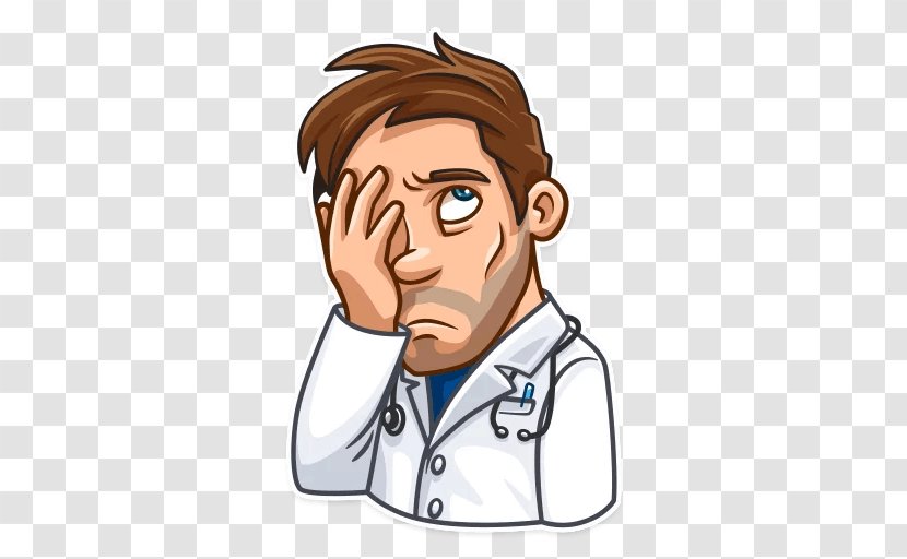 Sticker Telegram Physician RT Skepticism - Facial Expression - Cute Doctor Transparent PNG