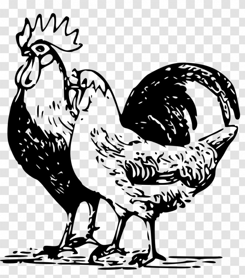 Chicken Poultry Farming Rooster - Monochrome Transparent PNG